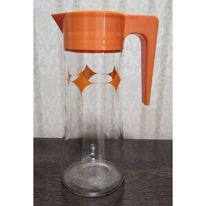 Anchor Hocking MCM Vintage Juice Pitcher Atomic Orange 32 oz